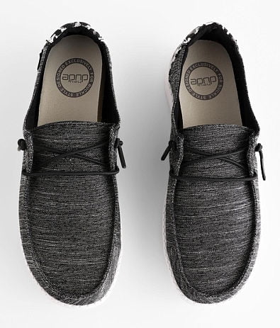 Hey Dude Wendy Linen Leopard Black Grey Shoes