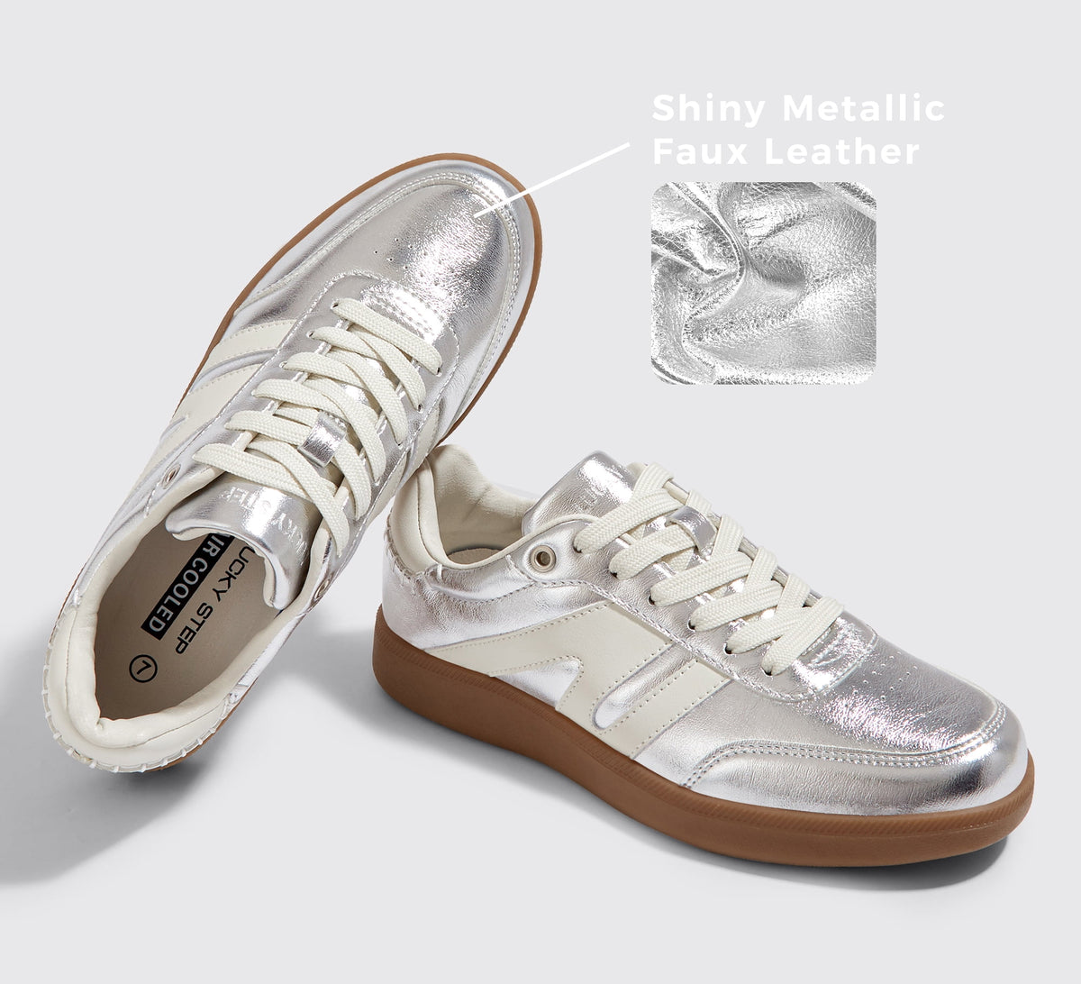 LUCKY STEP Womens Classic Retro Gum Sole Fashion Sneakers Anti Slip Casual Shoes,Dark Brown