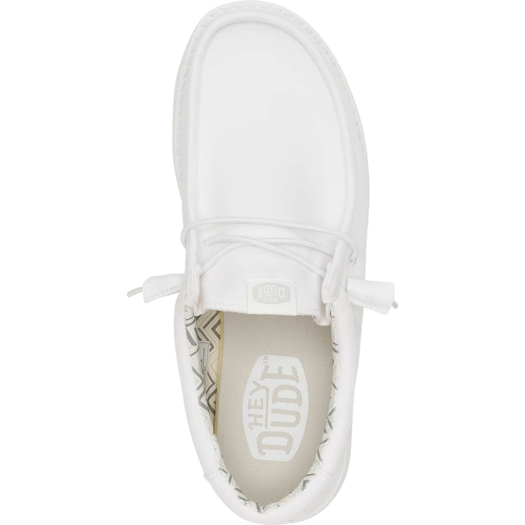 HEYDUDE Men Wally Stretch Canvas Wide, White, 11