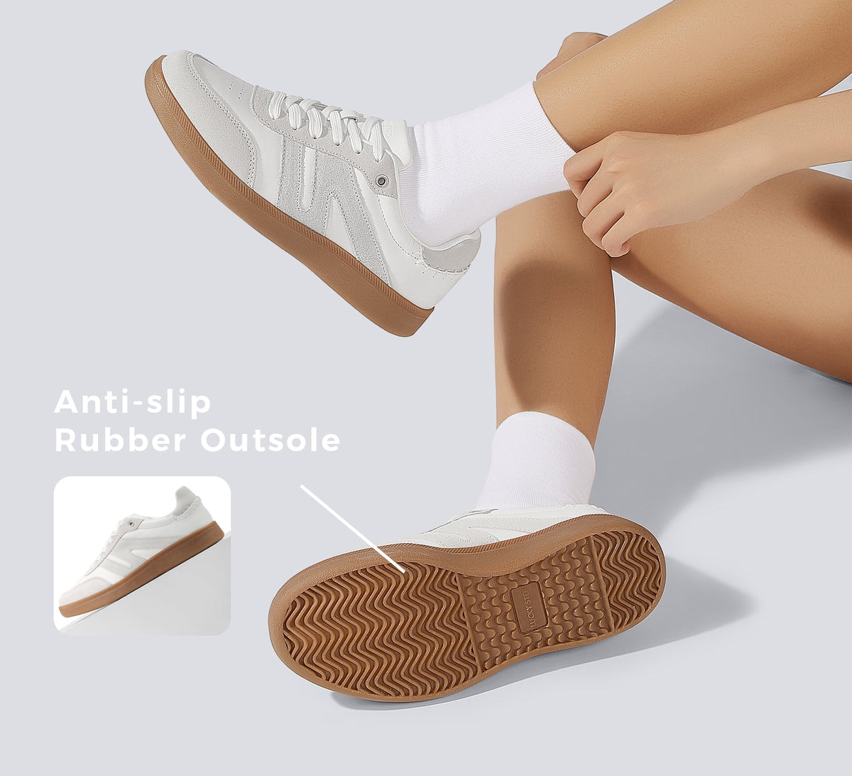 LUCKY STEP Womens Classic Retro Gum Sole Fashion Sneakers Anti Slip Casual Shoes,Dark Brown