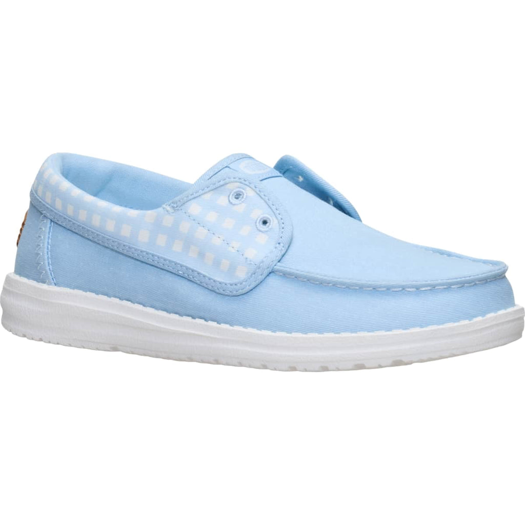 HEYDUDE Women Wendy Cru Gingham, Skyway Blue/Multi, 9