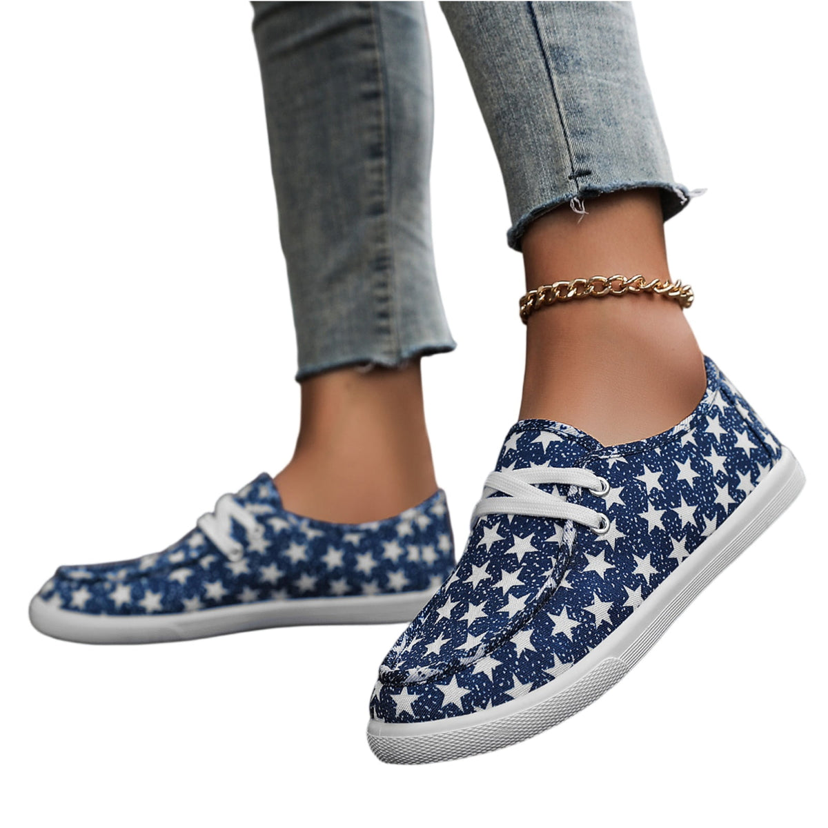 Women's Wally Patriotic Slip On Shoe | Lightweight Canvas Loafers with No Tie Laces
