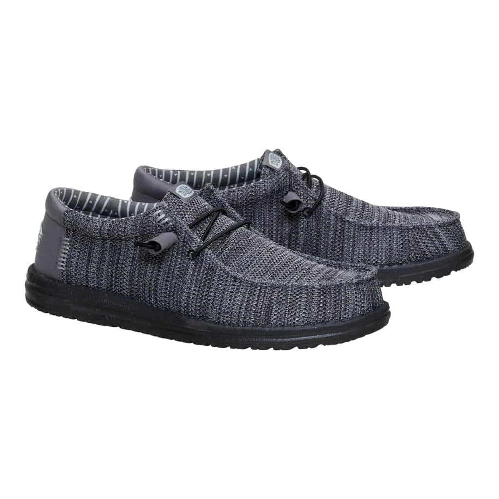 HEYDUDE Wally Stretch Sox, Granite Grey/Black, 11