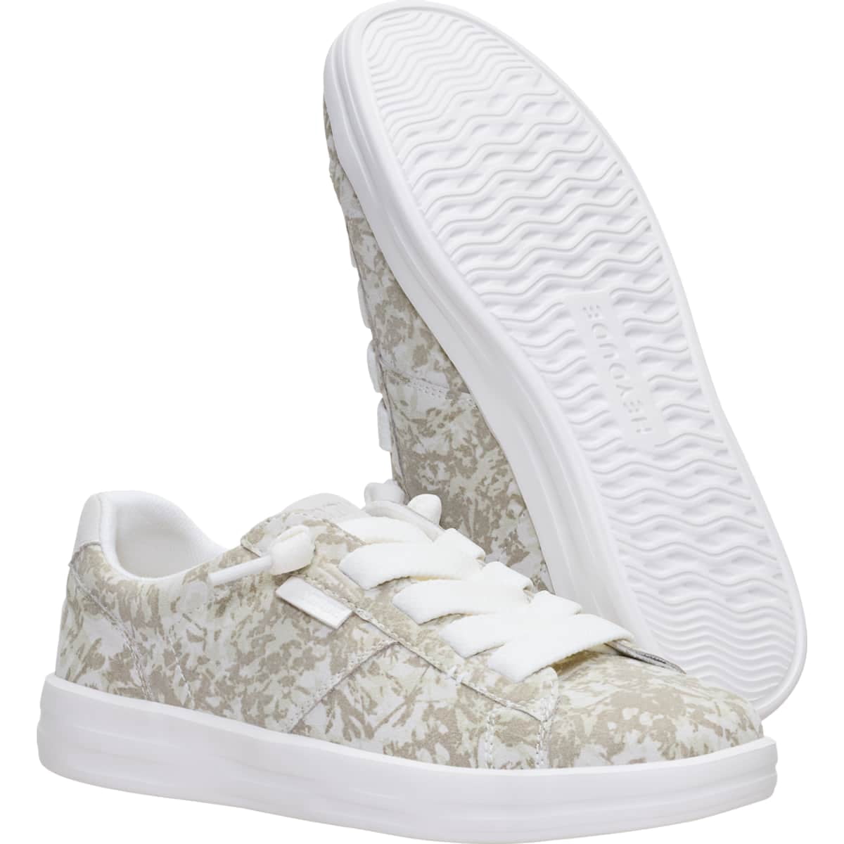 HEYDUDE Karina Duo Classic Camo, Snow White/Camo, 9