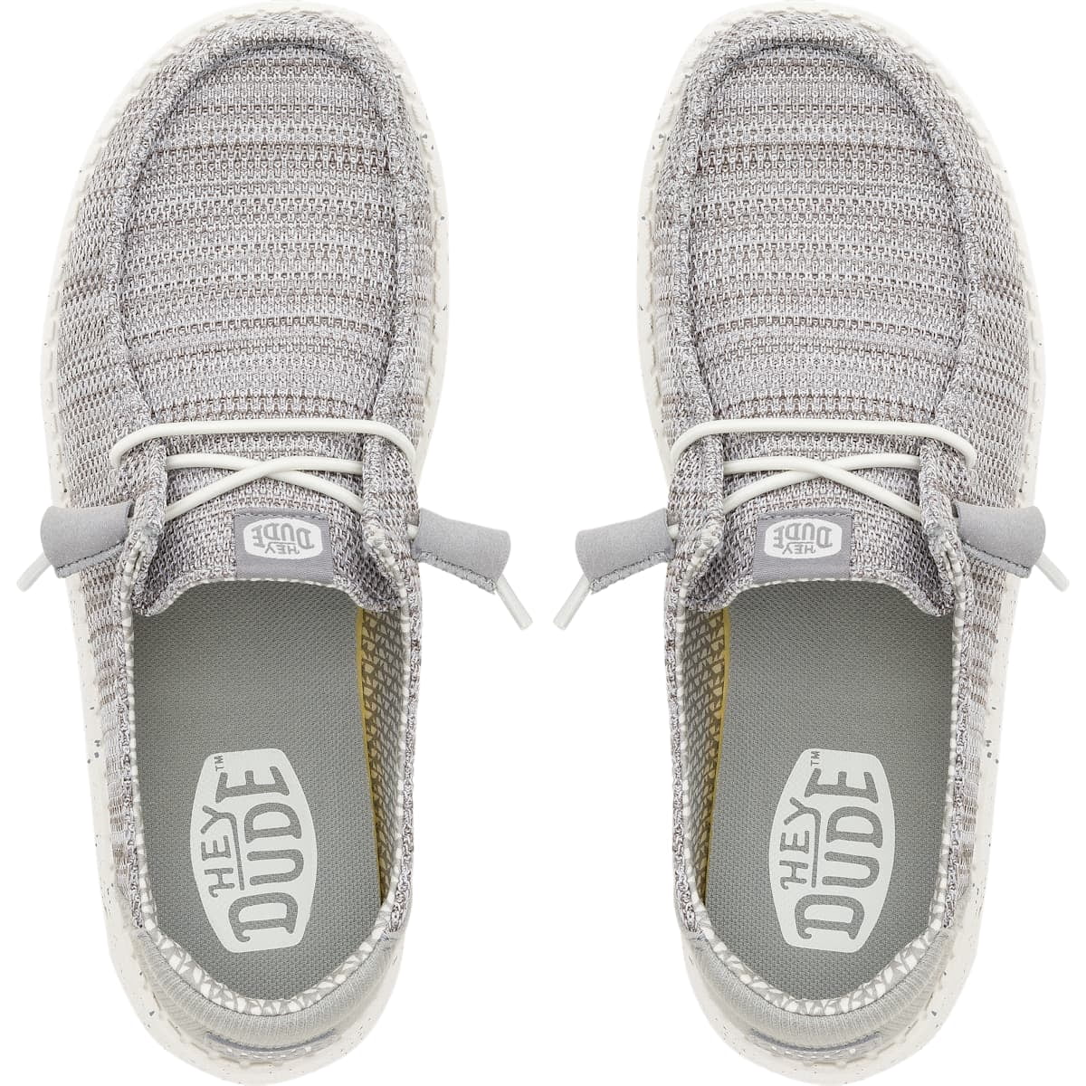 HEYDUDE Wendy Stretch Sox Wide, Light Grey, 8