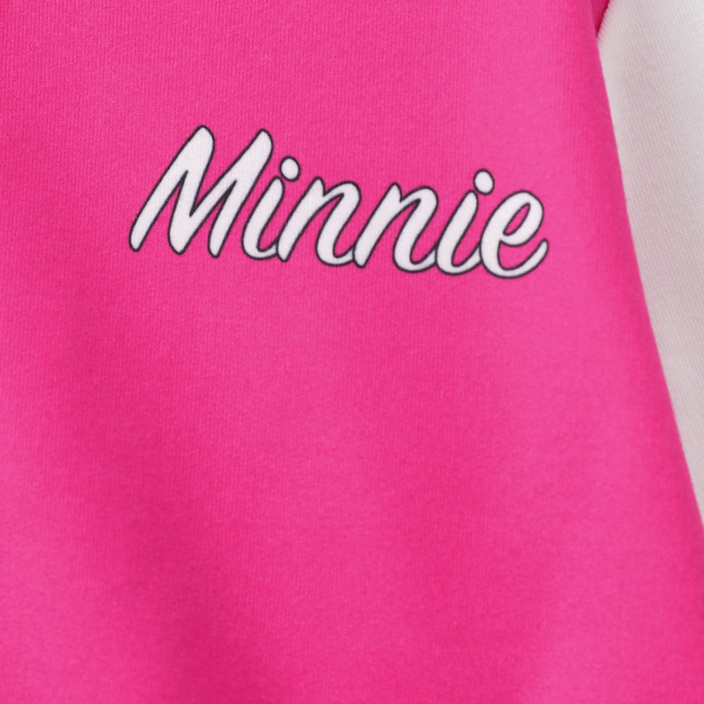 Disney Girls Bomber Jacket Minnie Mouse Colorblock Varsity Lightweight Sweatshirts Gift Fall Spring Sizes 3-10