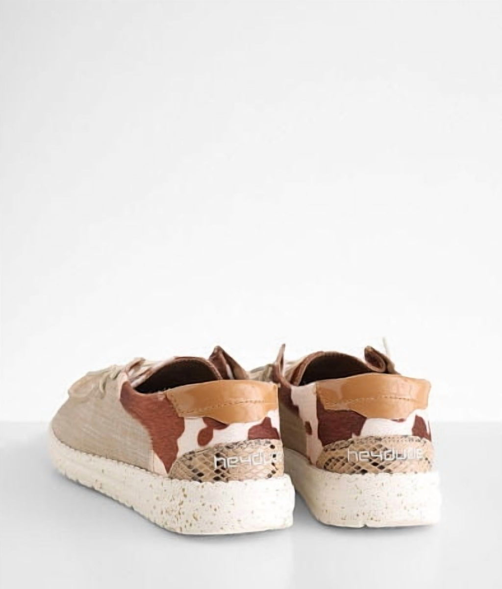 Hey Dude Wendy Cow Pieced Shoes
