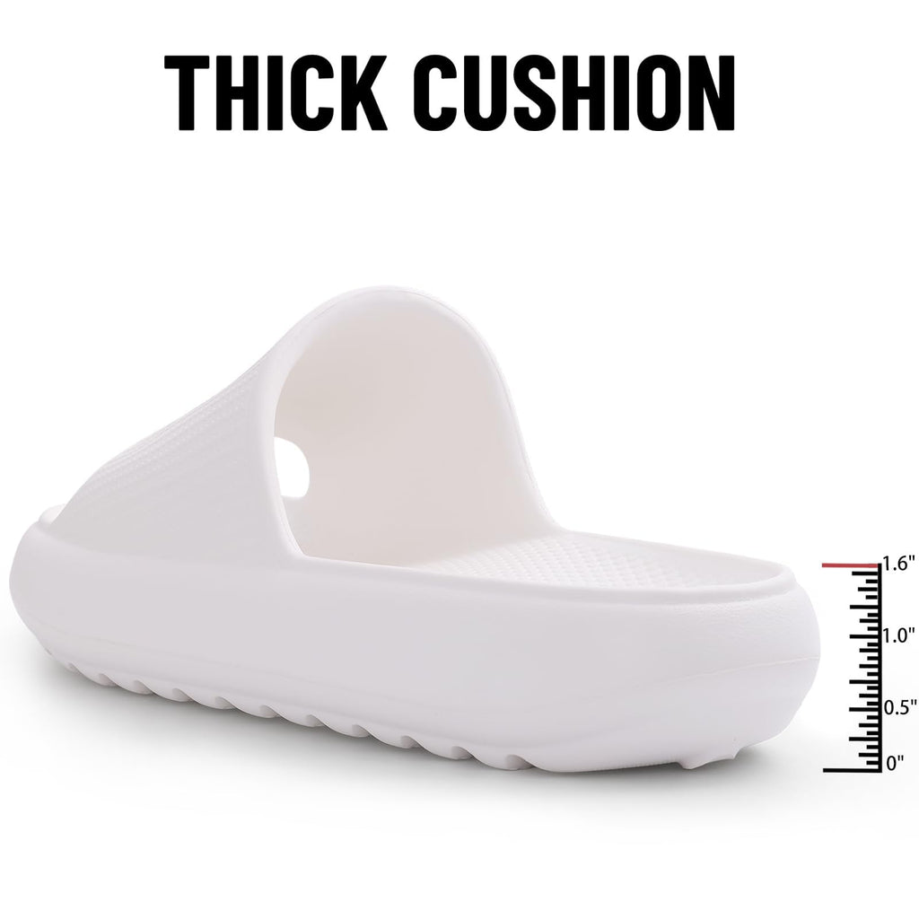 Litfun Cloud Slide Sandals for Women Men Summer Shower Shoes Soft Pillow Slippers Arch Support Beach Slides, Black