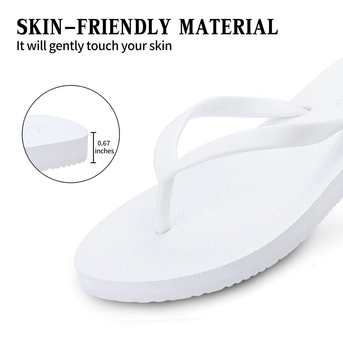 Comwarm Women's Flip Flops Summer Beach Sandals Soft Foam Women's Sandals, Black