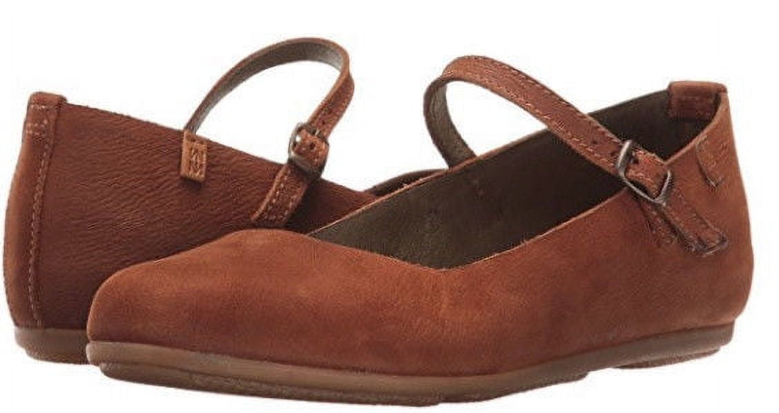 El Naturalista Women's Stella ND58 Mary Jane Flat Wood Brown Leather 36 EU 6 US