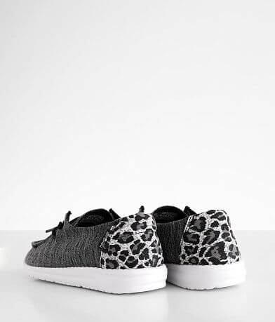 Hey Dude Wendy Linen Leopard Black Grey Shoes