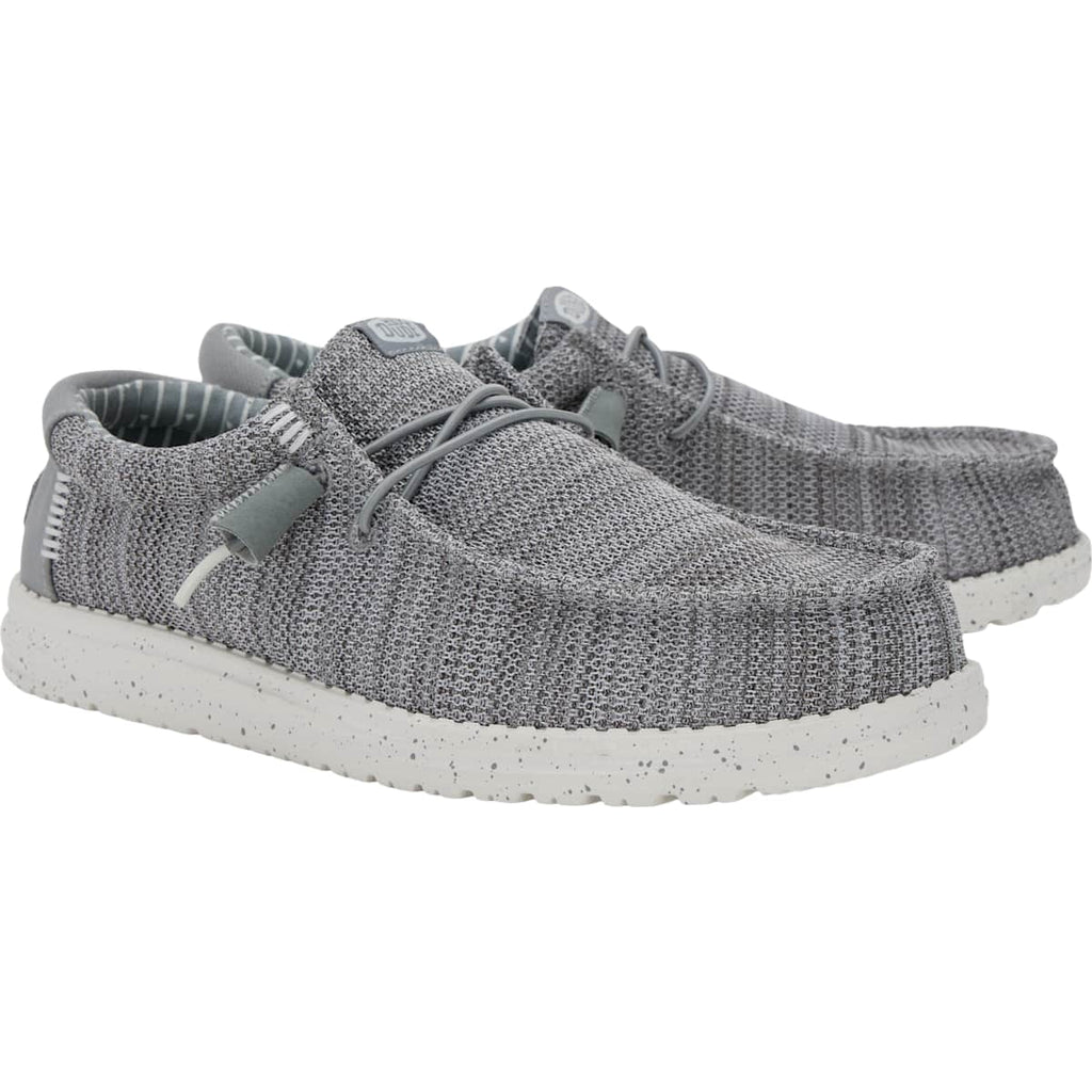 HEYDUDE Men Wally Stretch Sox Wide, Gray, 12