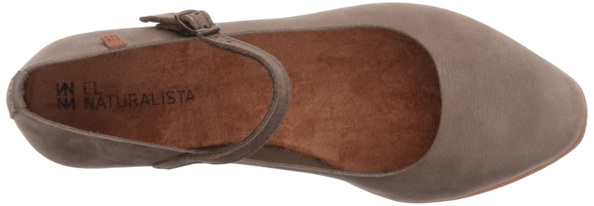El Naturalista Women's Stella ND58 Mary Jane Flat Shoe Kaki Leather 36 EU / 6 US