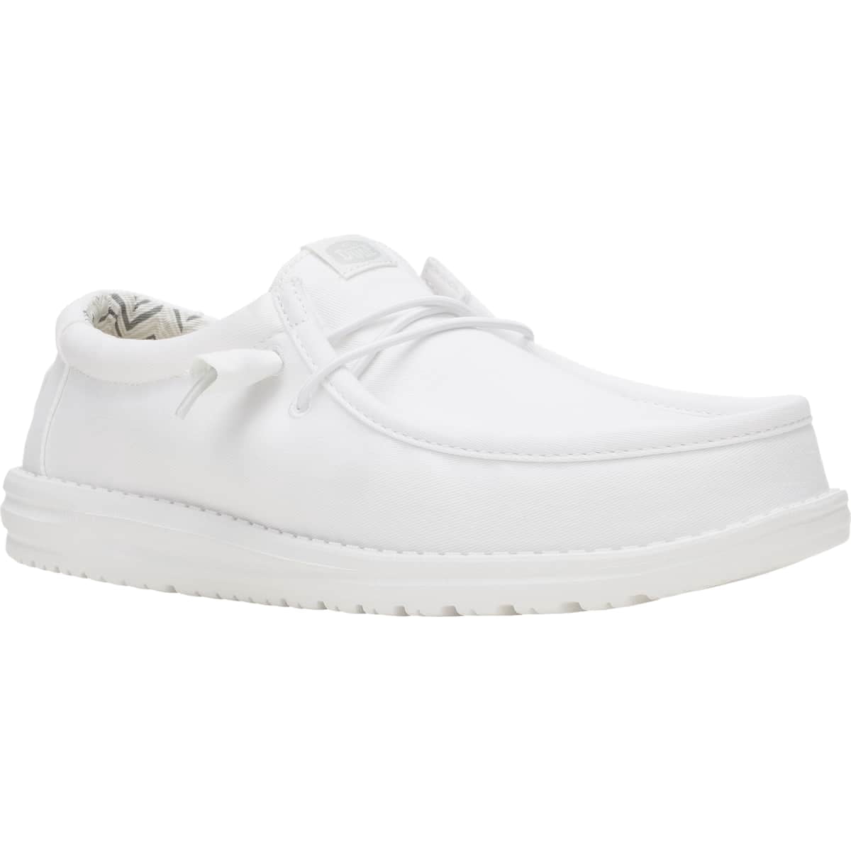 HEYDUDE Men Wally Stretch Canvas Wide, White, 11