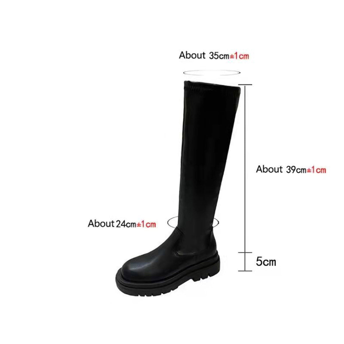 hopeusnice Women's Over The Knee Boots Chunky Heel Stretch Boots Winter Boots Knee High Boots Black 35