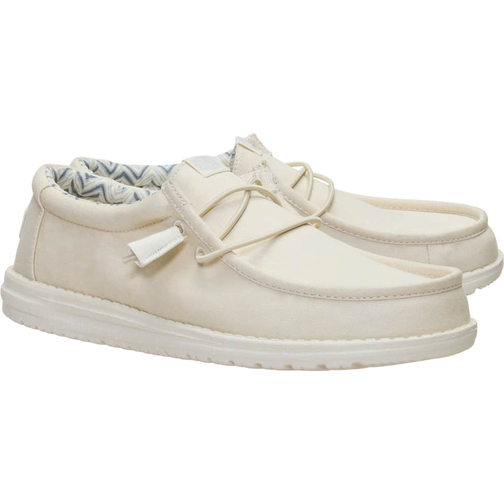 HEYDUDE Men Wally Stretch Canvas, Stone White, 9