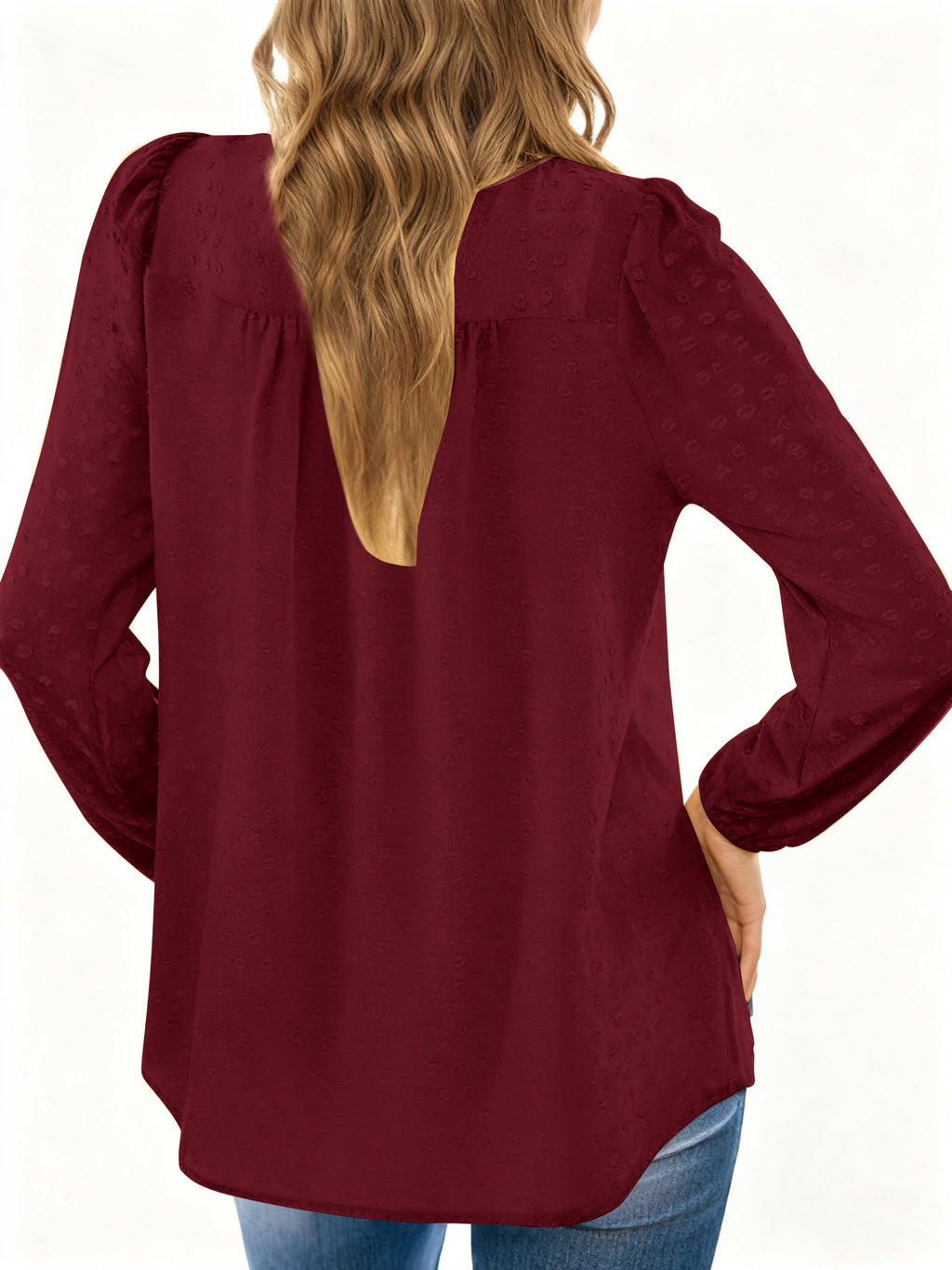 UVN Fall Shirts for Women Long Sleeve Blouses Ladies Crewneck Lace Crochet Tops Dressy Chiffon Blouses