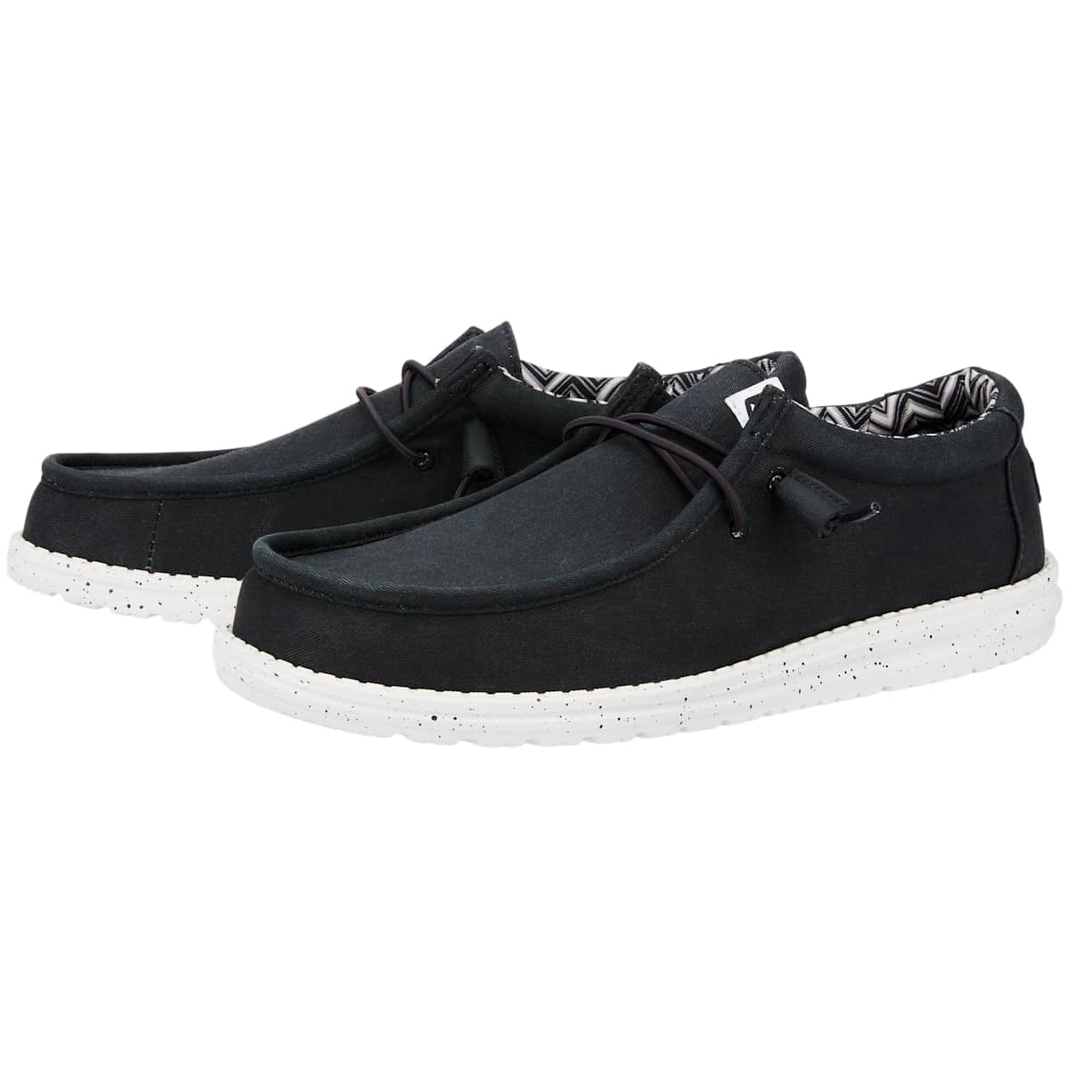 HEYDUDE Men Wally Stretch Canvas, Black, 11