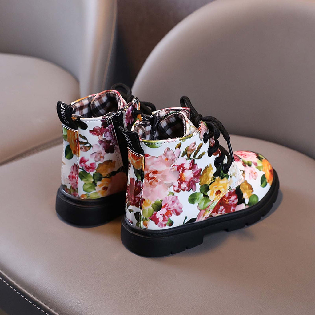 Kids' $10 Under Boys And Girls Lace Up Casual Outdoor Floral Hiking Ankle Boots(Toddler/Little Kids) Save Big