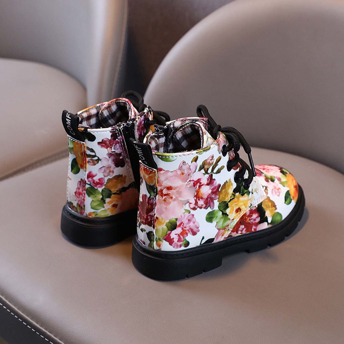 Kids' $10 Under Boys And Girls Lace Up Casual Outdoor Floral Hiking Ankle Boots(Toddler/Little Kids) Save Big