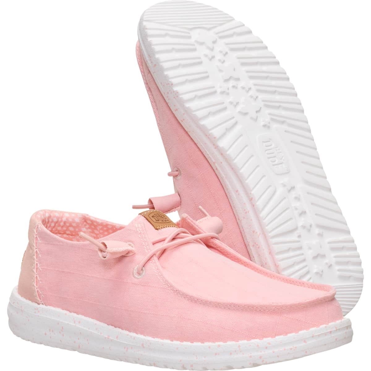 HEYDUDE Women Wendy Chambray Grid, Pale Pink, 11
