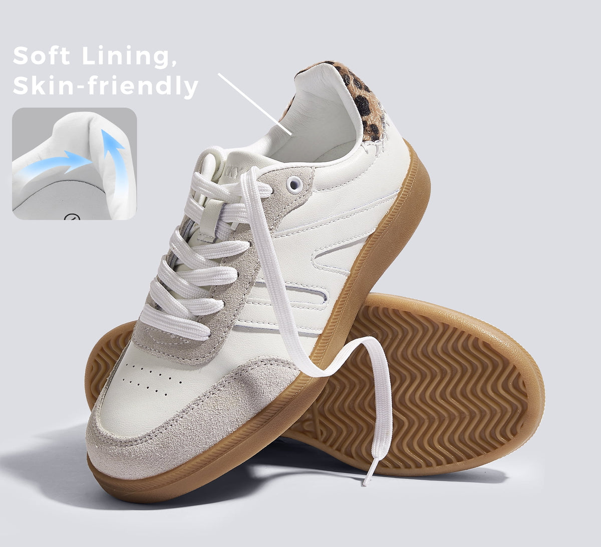 LUCKY STEP Womens Classic Retro Gum Sole Fashion Sneakers Anti Slip Casual Shoes,Dark Brown