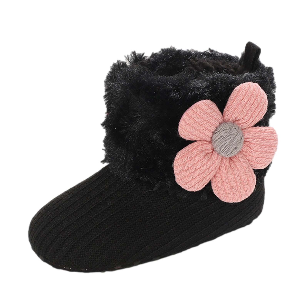 Baby Cotton Booties Newborn Warm Cozy Winter Boots Sock Shoes Infant Crib Bootie with Non Skid Bottom 0-18Month