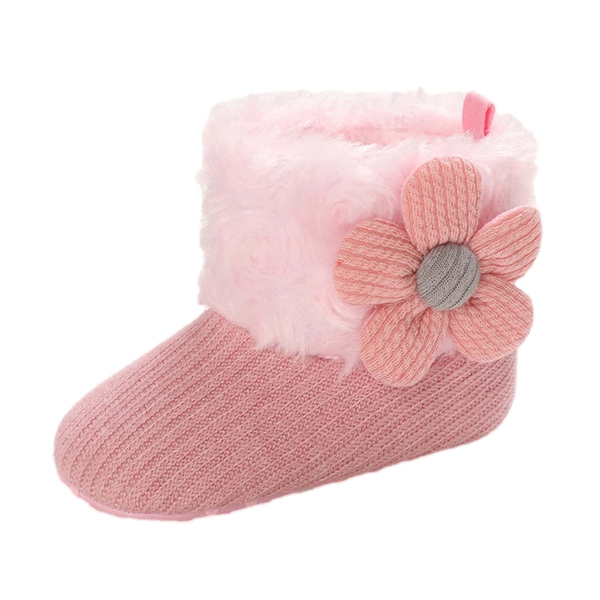 Baby Cotton Booties Newborn Warm Cozy Winter Boots Sock Shoes Infant Crib Bootie with Non Skid Bottom 0-18Month