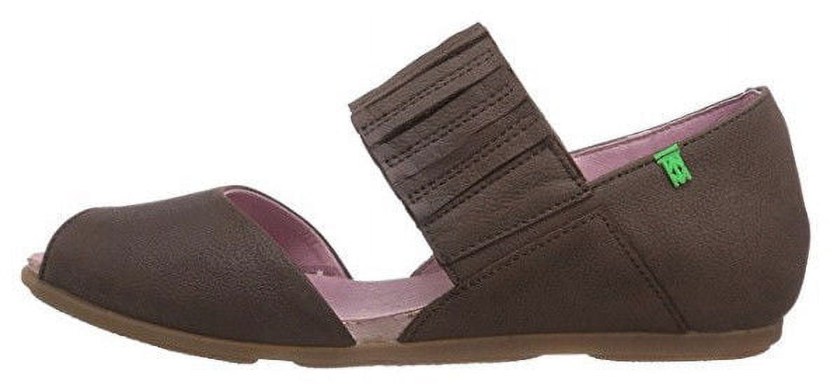 El Naturalista Womens N030 Peep Toe Mary Jane Flat Coco Brown 36 EU / 6 US