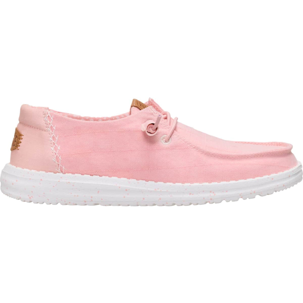 HEYDUDE Women Wendy Chambray Grid, Pale Pink, 11