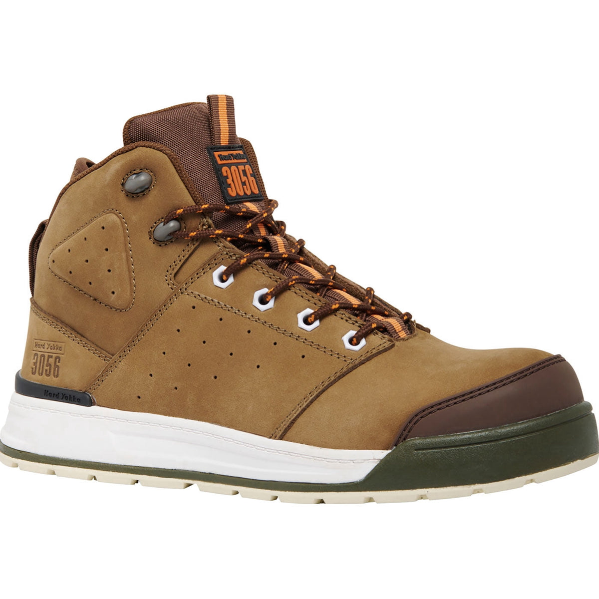 Hard Yakka 3056 INT Men's Composite Toe Static-Dissipative Puncture-Resisting Side Zip Work Hiker, Bark Brown, Size 11(W)