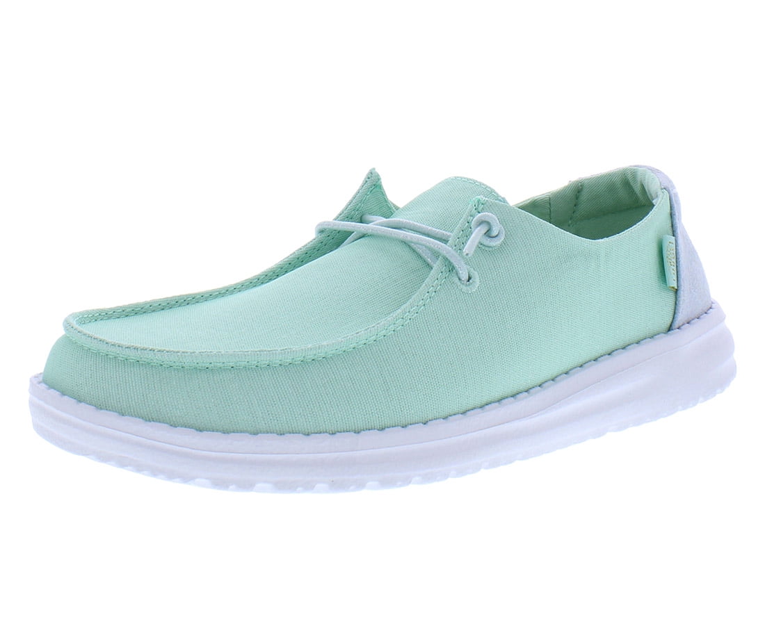 Hey Dude Wendy Glitter Slip On GS Girls Shoes Size 6, Color: Light Green/White