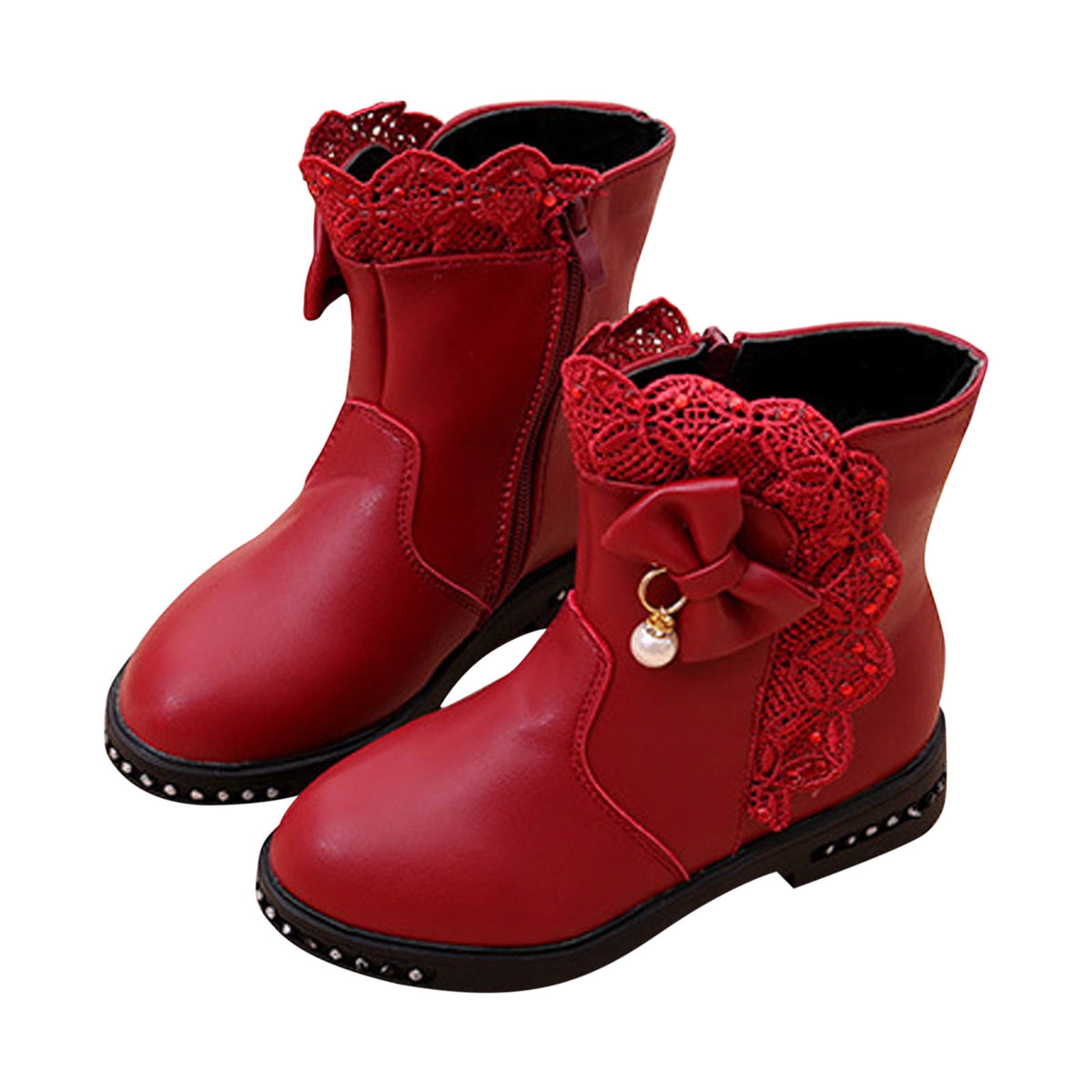 Boots Gift for Girls Boys Girls Side Zipper Ankle Boots(Toddler/Little Kid) Save Big