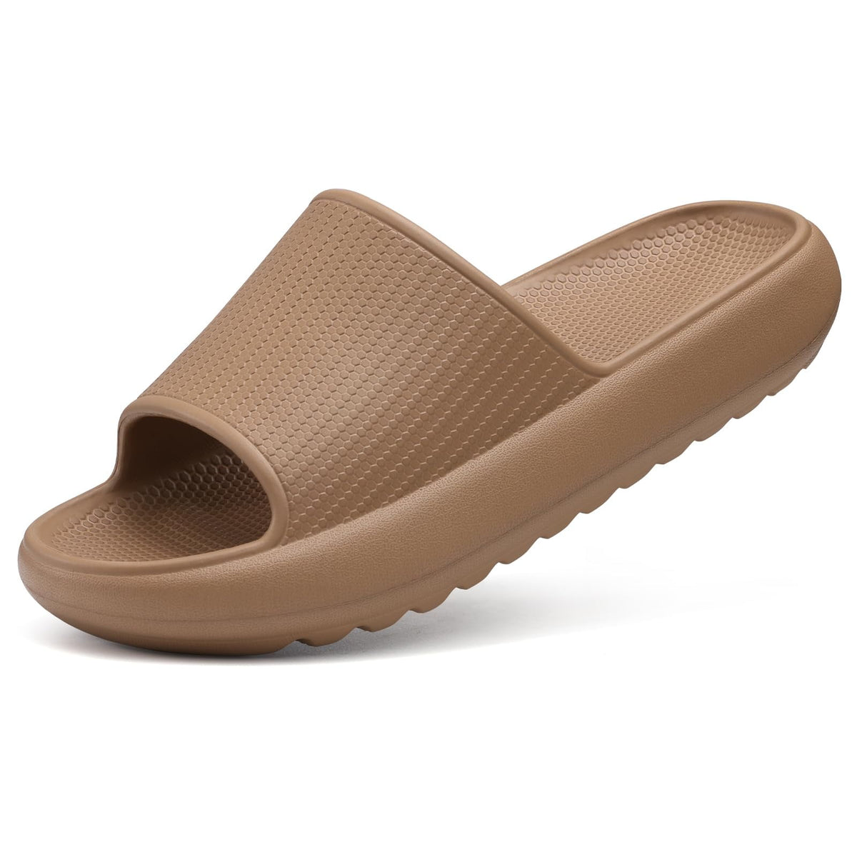 Litfun Cloud Slide Sandals for Women Men Summer Shower Shoes Soft Pillow Slippers Arch Support Beach Slides, Black
