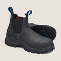 Blundstone Steel Toe Slip-On Elastic Side Boots, Kick Guard, Black, US size 9