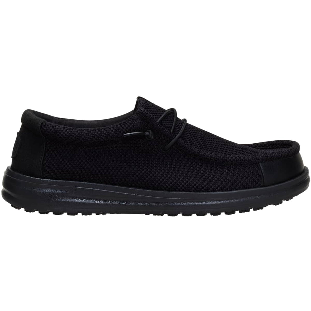 HEYDUDE Men Wally Work CE Slip Resistant, Black Mesh, 13