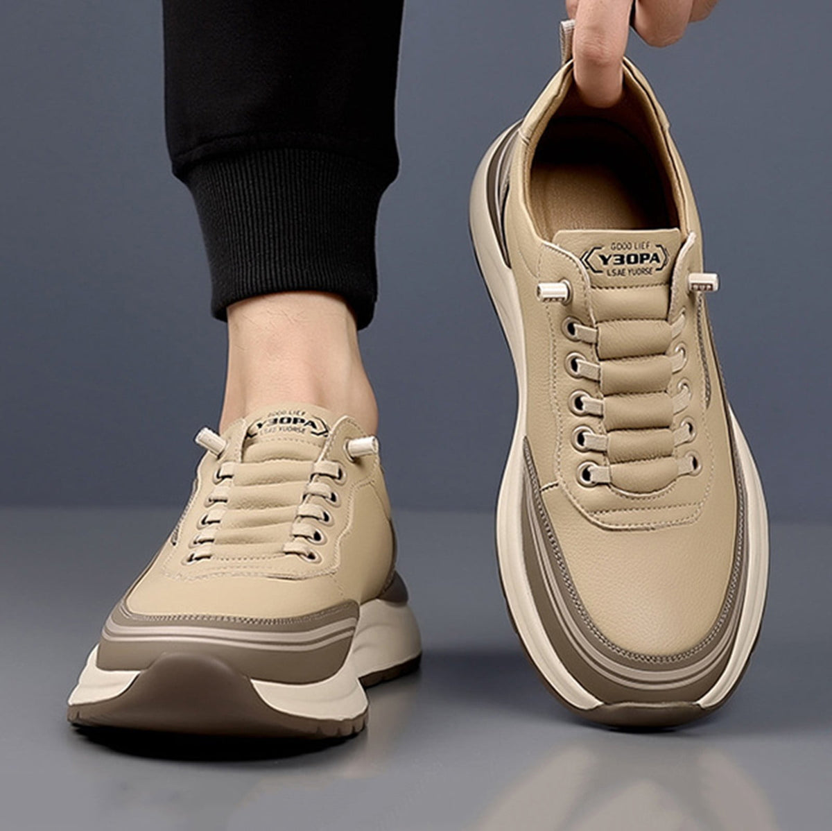 EaseDay Men's Walking Shoes Casual Sneakers Lightweight Breathable Lace Up Shoes for Men Comfortable Everyday Running Travel Beach and Outdoor Wear