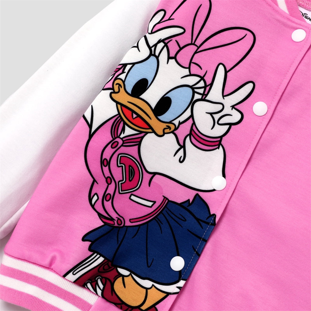 Disney Girls Bomber Jacket Minnie Mouse Colorblock Varsity Lightweight Sweatshirts Gift Fall Spring Sizes 3-10