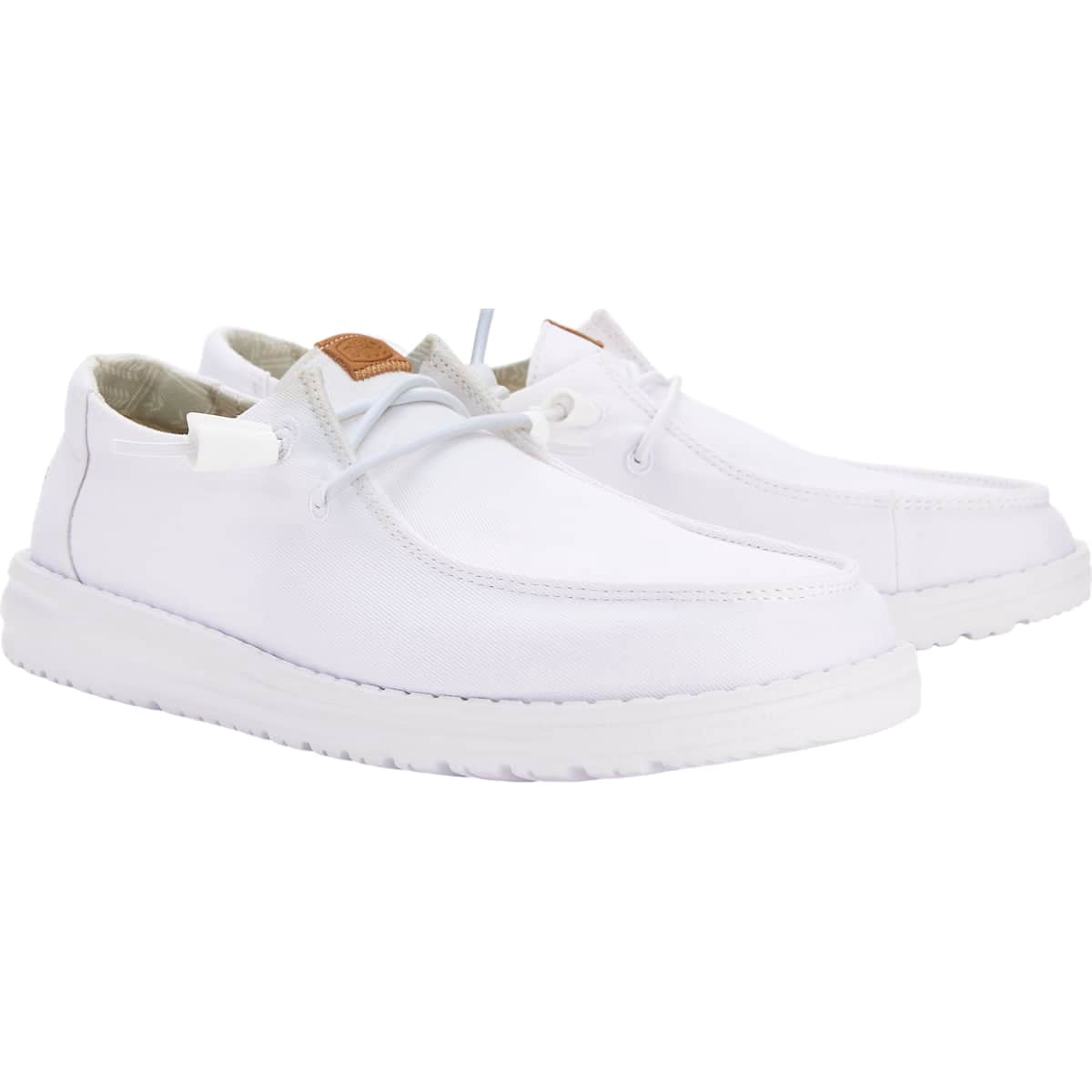 HEYDUDE Women Wendy Stretch Canvas, White, 12