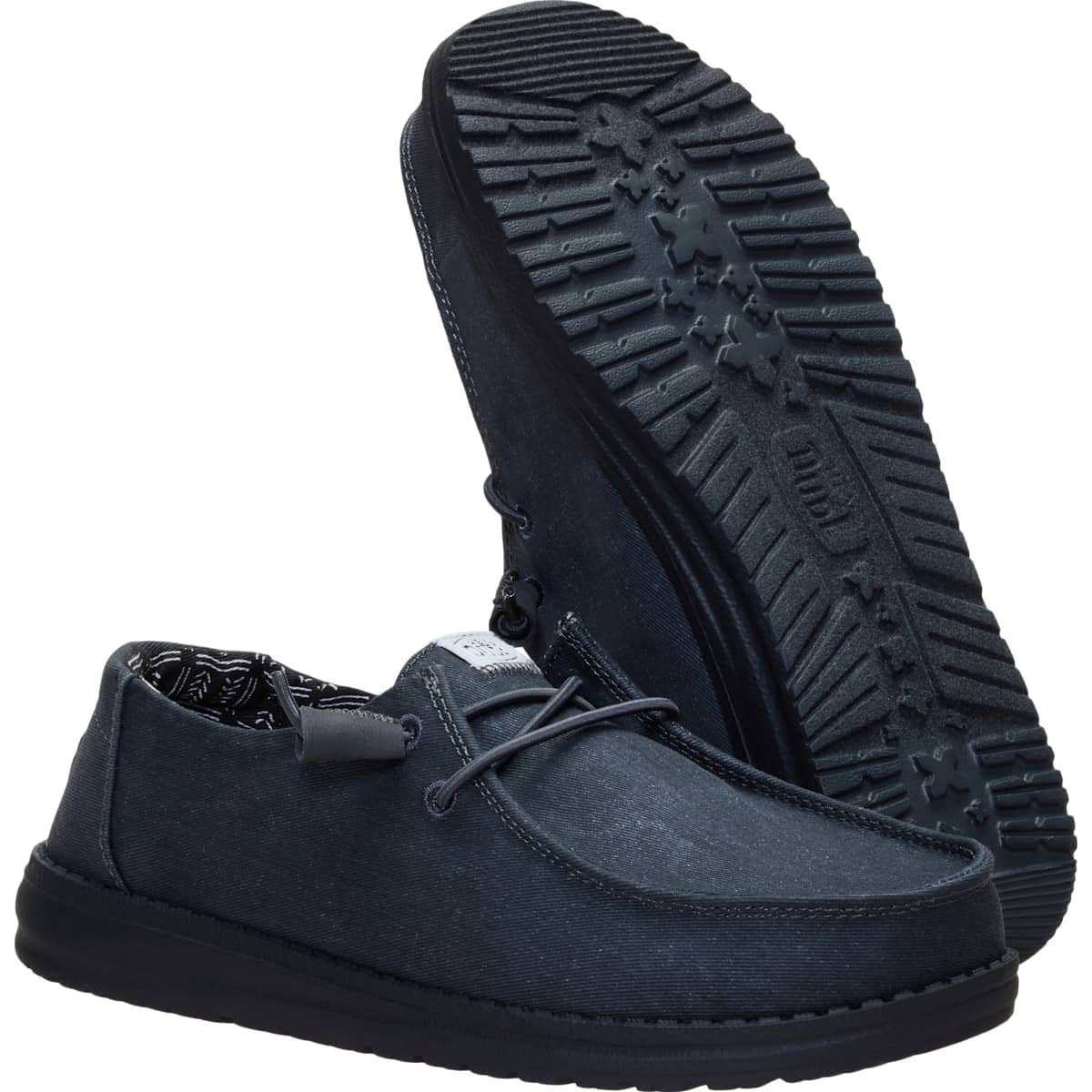 HEYDUDE Women Wendy Stretch Canvas Wide, Black, 8