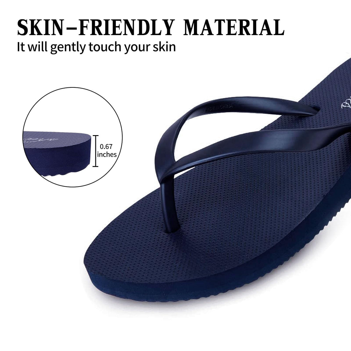 Comwarm Women's Flip Flops Summer Beach Sandals Soft Foam Women's Sandals, Black