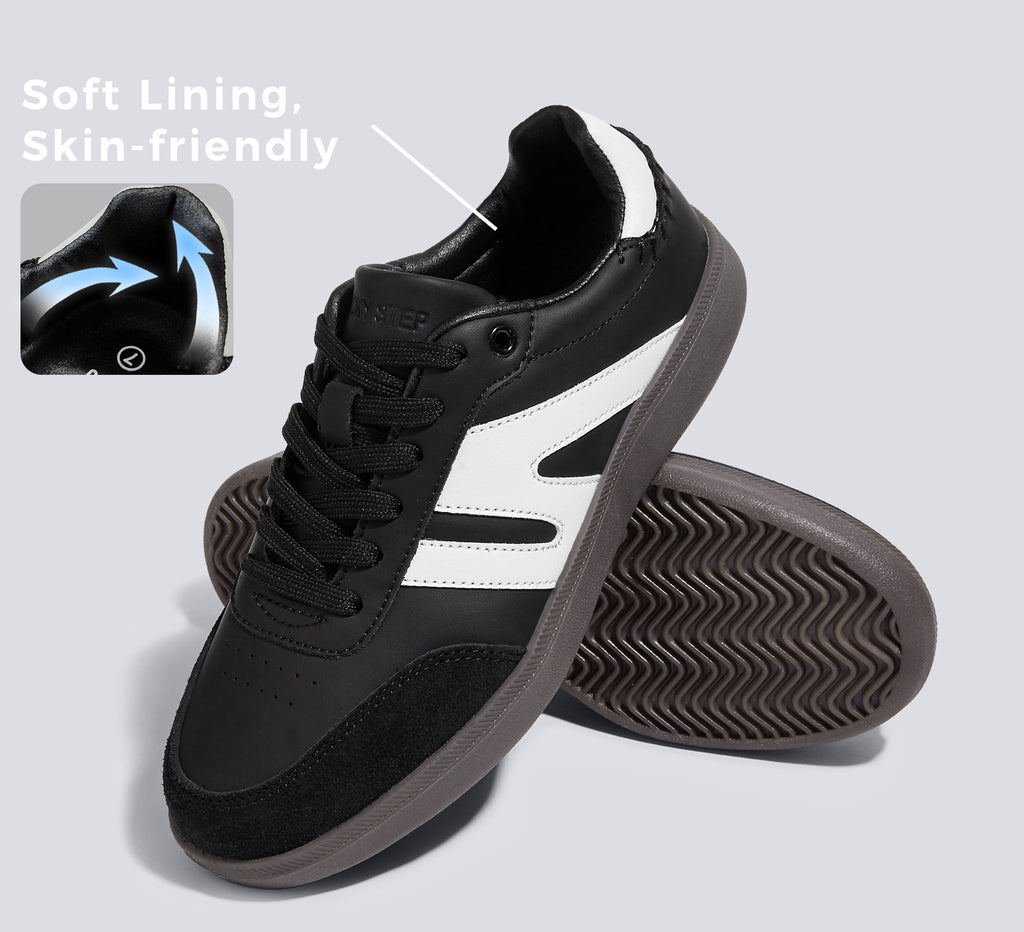 LUCKY STEP Womens Classic Retro Gum Sole Fashion Sneakers Anti Slip Casual Shoes,Dark Brown