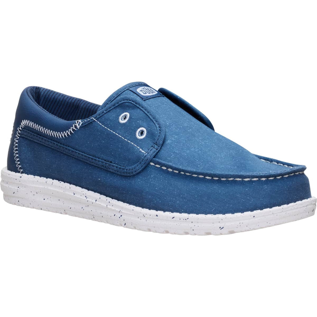 HEYDUDE Men Wally Cru Stretch Canvas, Ensign Blue, 10