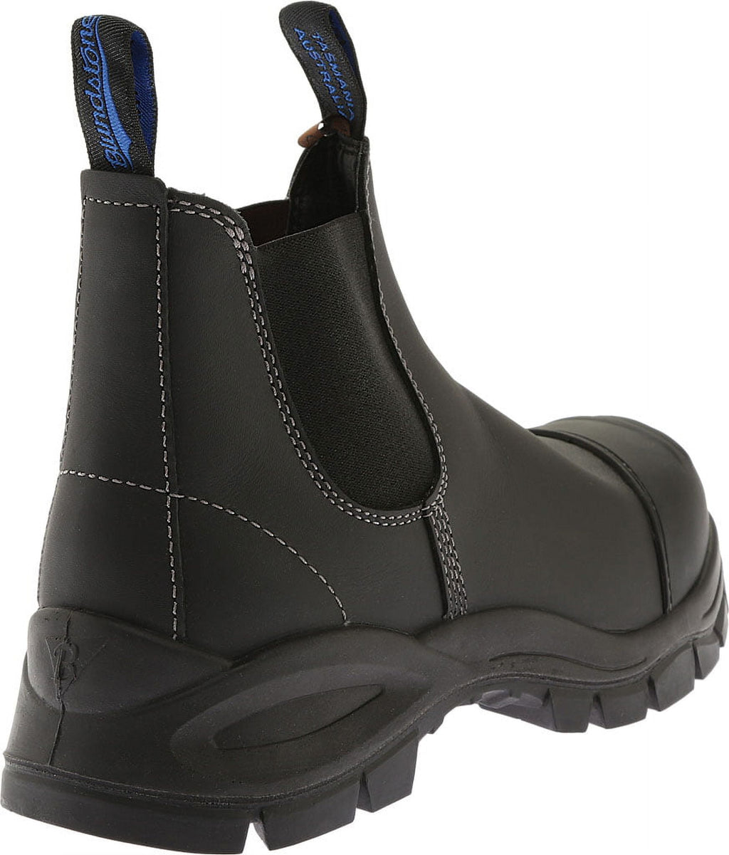 Blundstone Steel Toe Slip-On Elastic Side Boots, Kick Guard, Black, US size 9.5