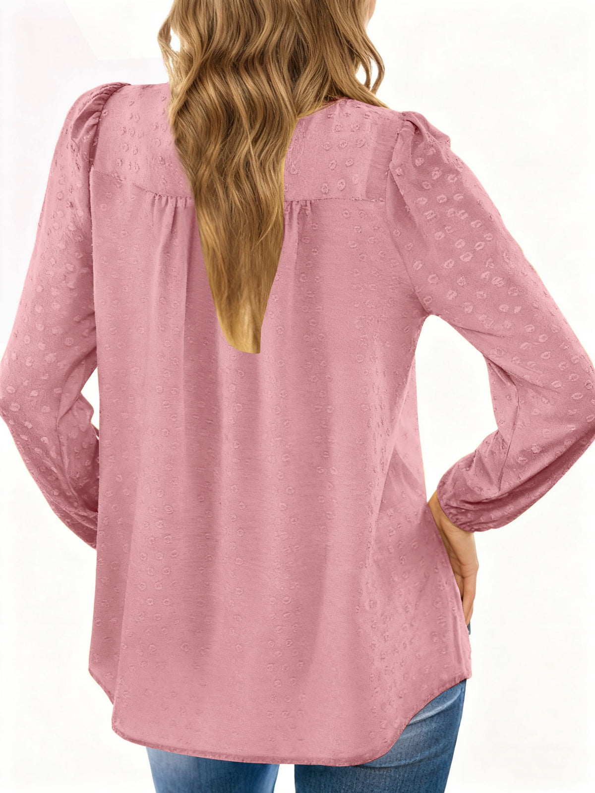UVN Fall Shirts for Women Long Sleeve Blouses Ladies Crewneck Lace Crochet Tops Dressy Chiffon Blouses