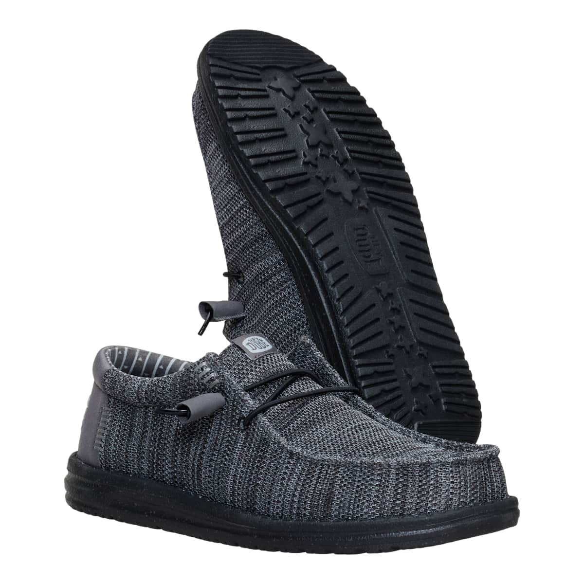 HEYDUDE Wally Stretch Sox, Granite Grey/Black, 10