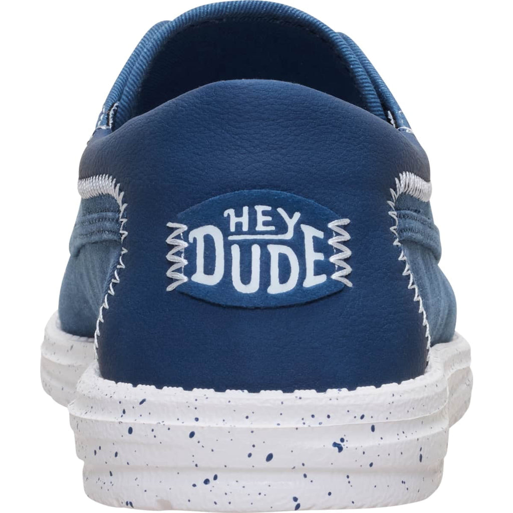 HEYDUDE Men Wally Cru Stretch Canvas, Ensign Blue, 10