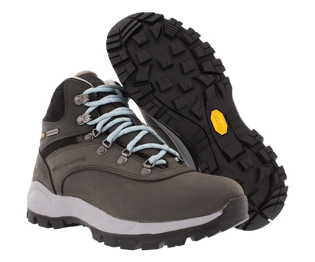 Hi-Tec Women's Altitude Alpyna I Waterproof Charcoal / Forget Me Not High-Top Leather Hiking Boot - 8M