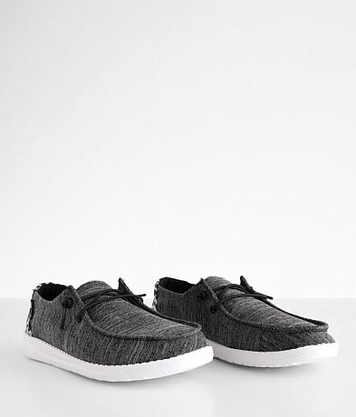 Hey Dude Wendy Linen Leopard Black Grey Shoes