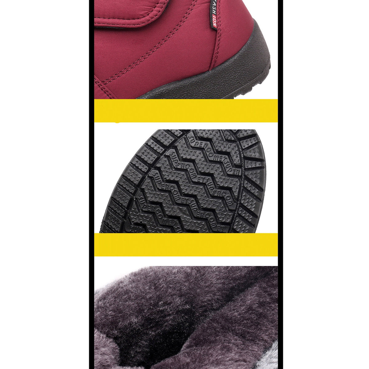hopeusnice Womens Snow Boots Winter Non-Slip Warm Ankle Booties Slip On Outdoor Fuzzy Fleece Lined Zip Flat Comfort Shoes Black 38